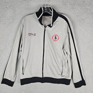 Polo Sport Ralph Lauren Jacket Mens Large Gray Performance Mock Neck Full Zip